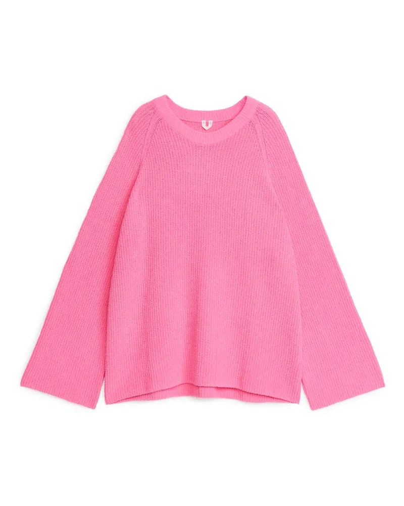 Arket Pullover Aus Baumwollmix - Rosa Rosa