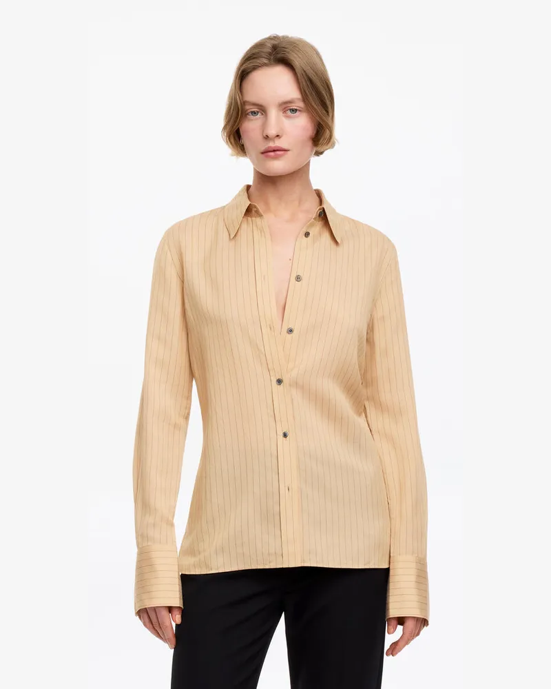 Arket Hemd Aus Viskose Und Seide -Beige Beige
