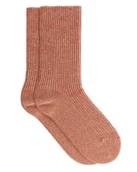 Arket Rippensocken aus Baumwolle Dunkelorange-meliert