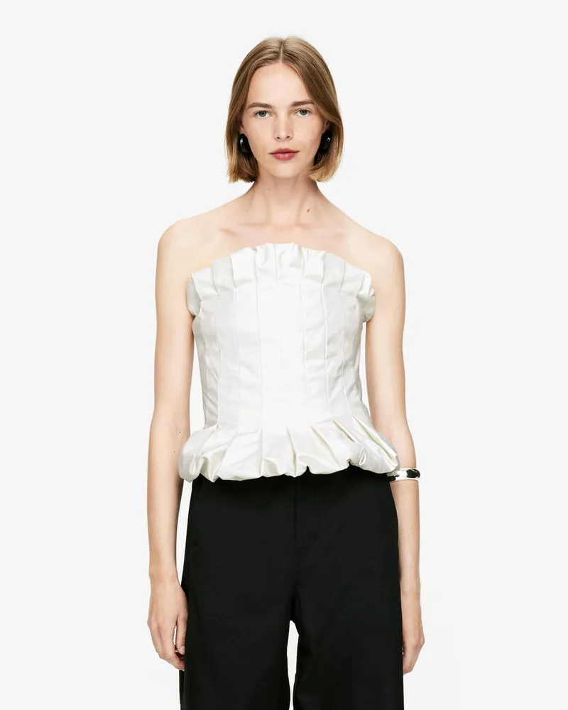 Arket Bustier Mit Falten -Weiß Weiß