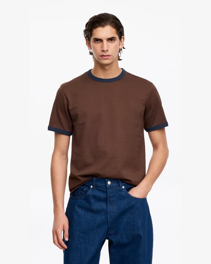 Arket Körpernahes T-Shirt -Braun Braun