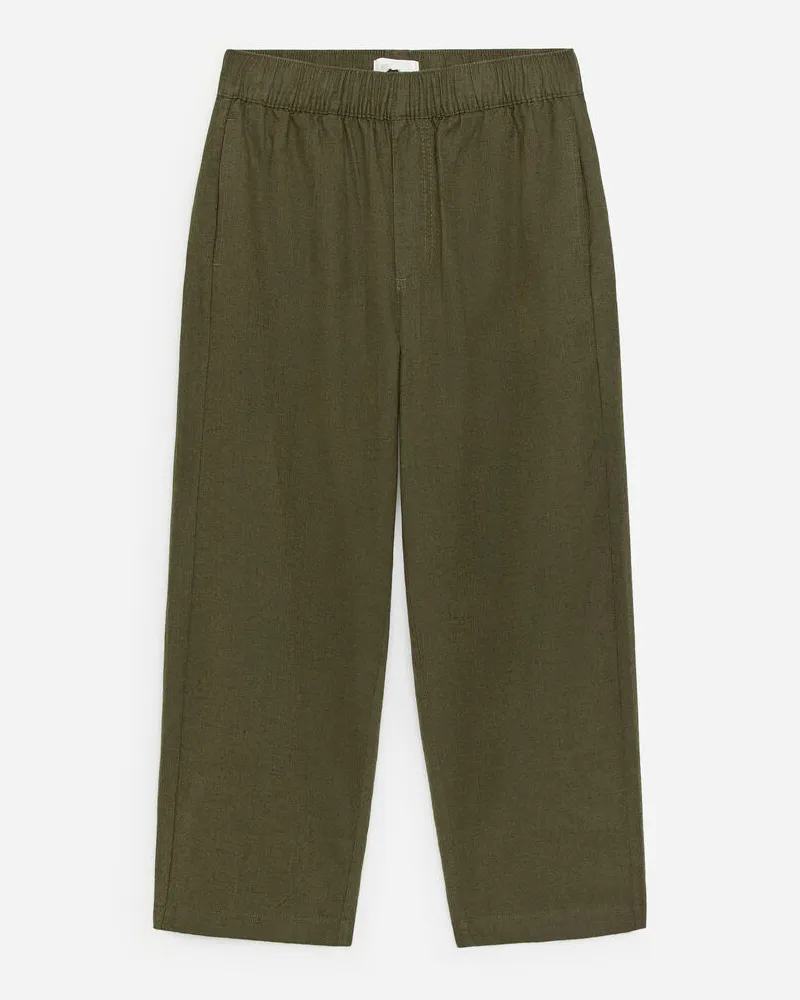 Arket Pull-on-Hose Aus Leinenmischung -Grün Grün