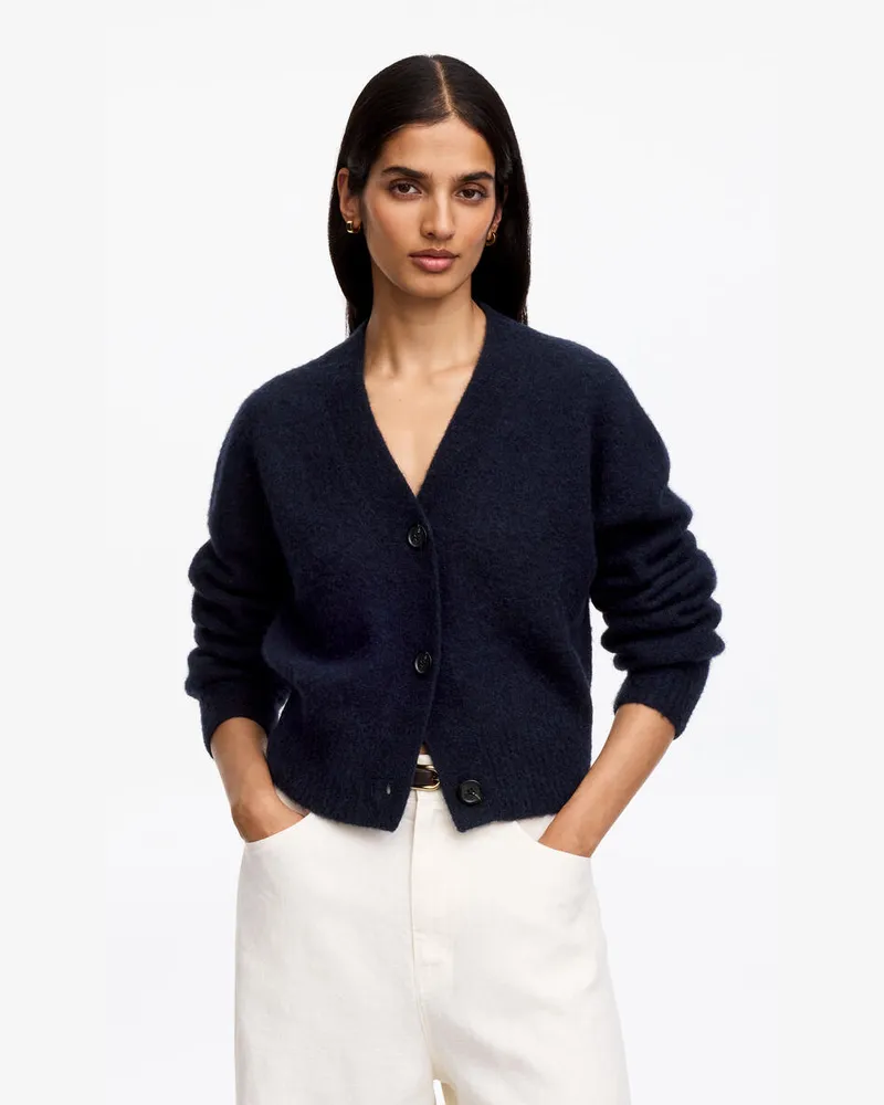 Arket Strickjacke Aus Einer Alpaka-Wollmischung -Blau Blau