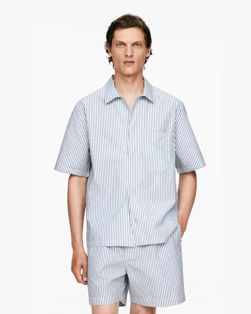 Arket Pyjama-Hemd Aus Popeline -Weiß Weiß