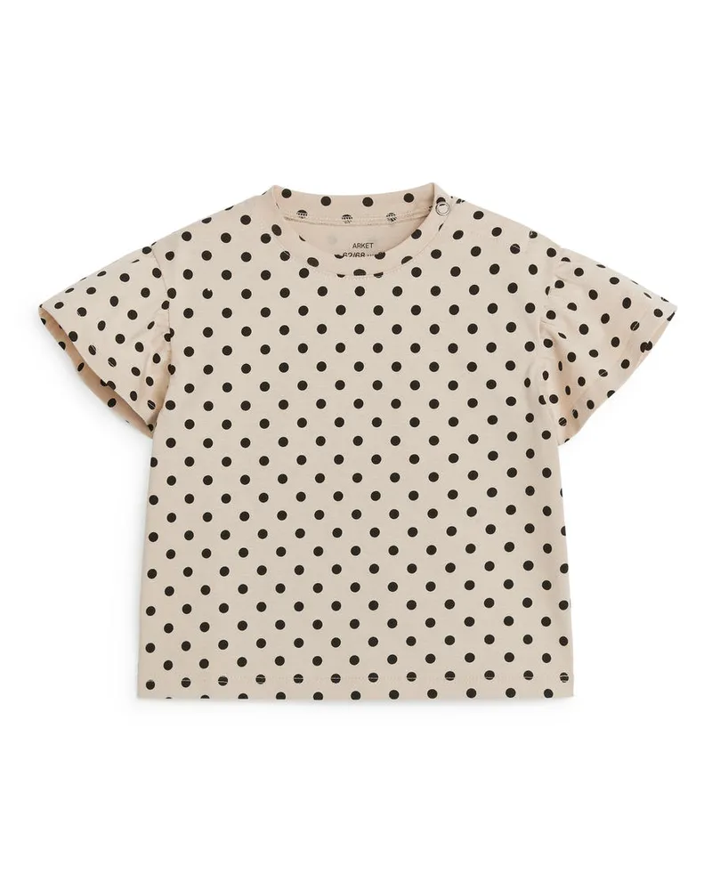 Arket T-Shirt Mit Rüschen - Beige Beige