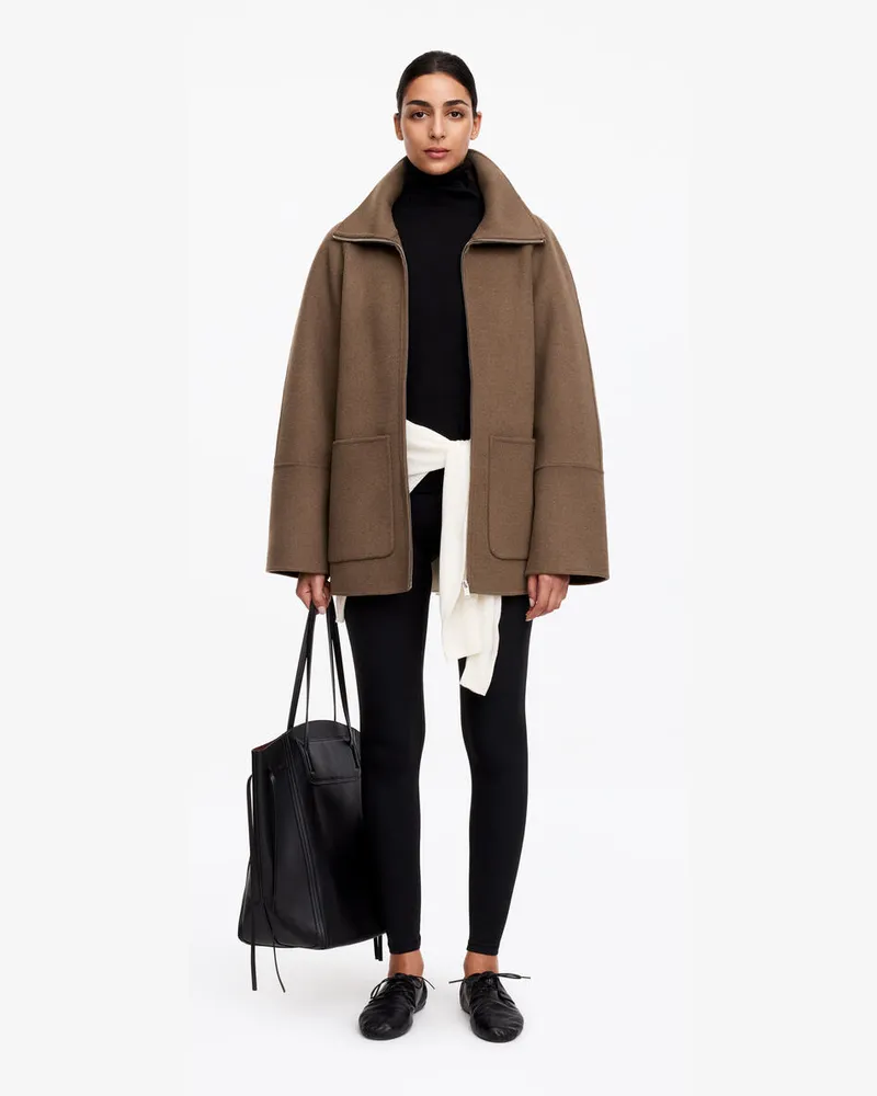Arket Doubleface-Jacke Aus Wollmischung -Braun Braun
