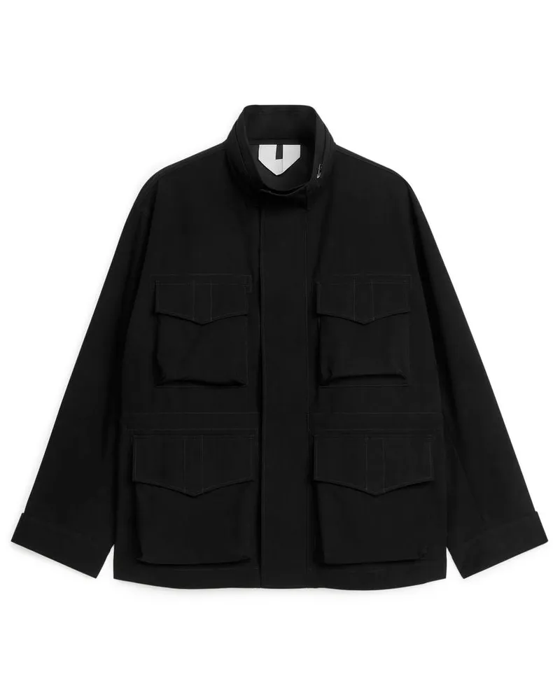 Arket Utility-Jacke - Schwarz Schwarz