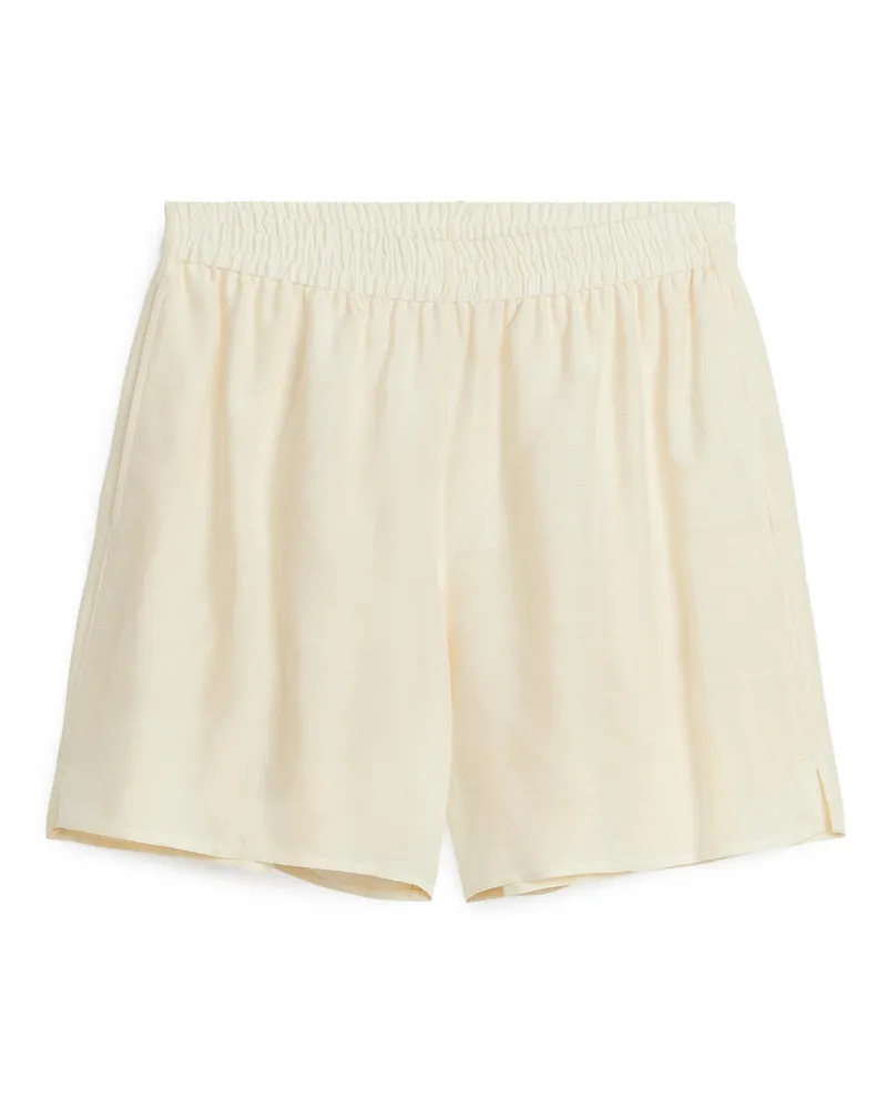 Arket Seidenshorts - Weiß Cremeweiß