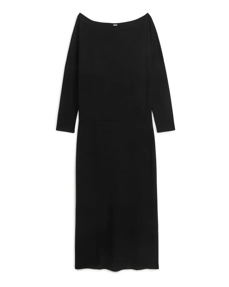 Arket Off-Shoulder-Kleid - Schwarz Schwarz