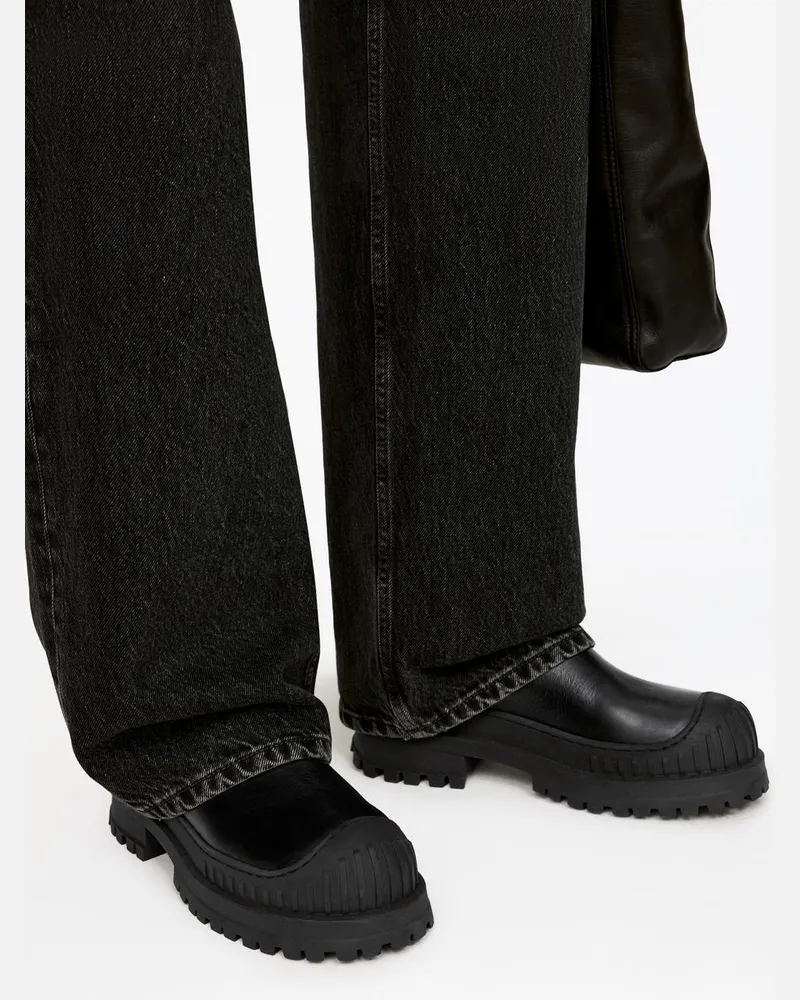 Arket Chunky Stiefelette Aus Leder -Schwarz Schwarz