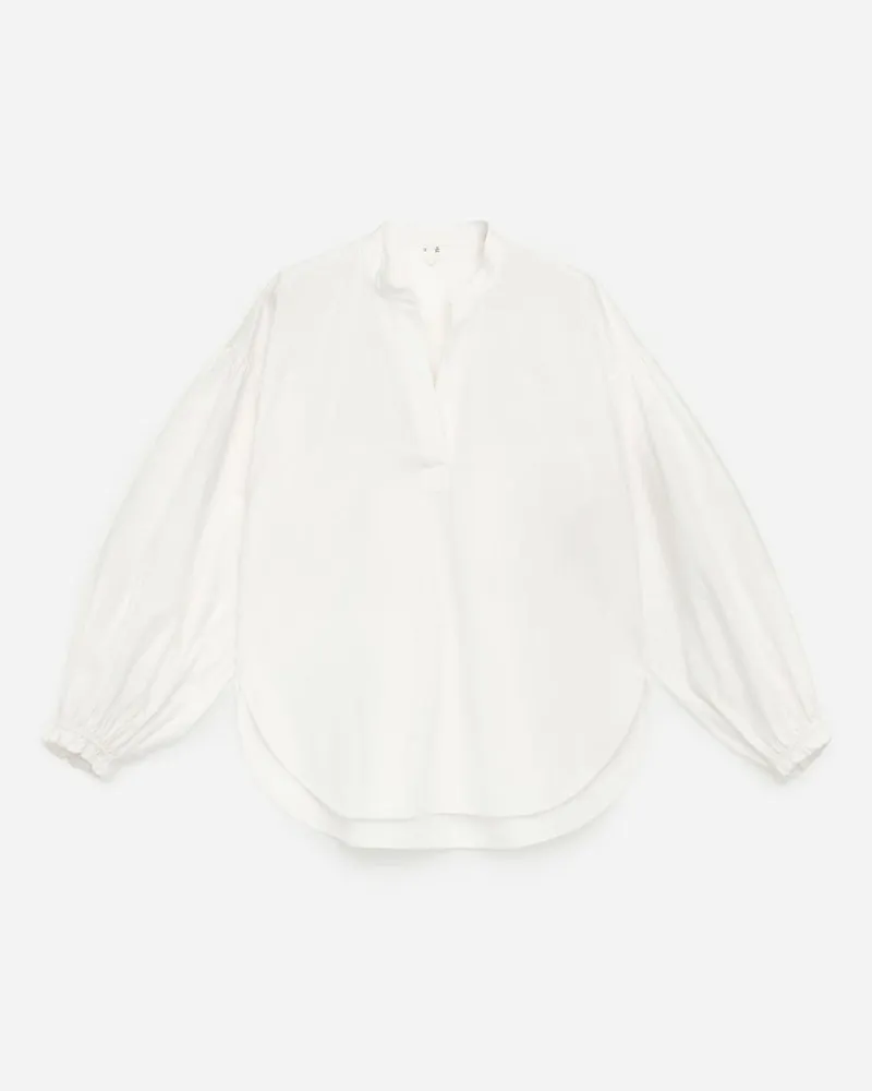 Arket Bluse Mit Voluminösen Ärmeln -Weiß Weiß