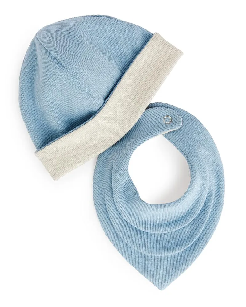 Arket Set Mit Schulterwärmer Und Beanie - Beige|Blau|Mehrfarbig Blau