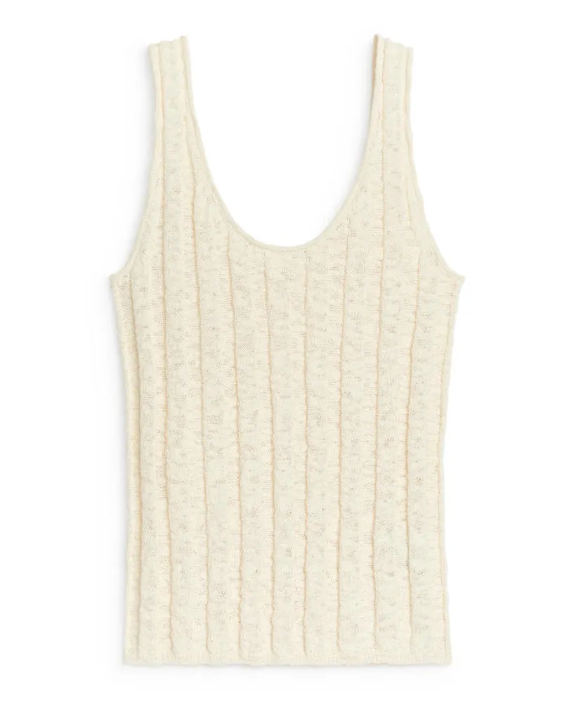 Arket Bouclé-Tanktop Weiß