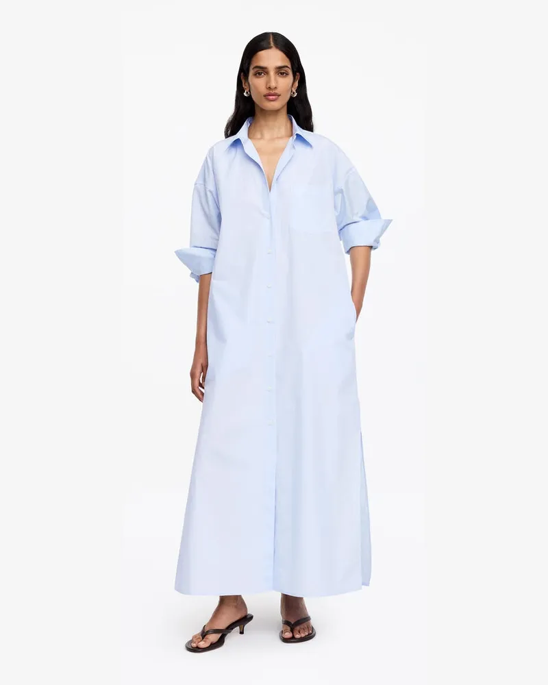 Arket Hemdkleid Aus Baumwolle -Blau Blau