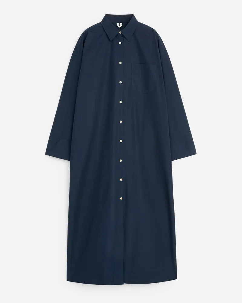 Arket Hemdkleid Aus Baumwolle -Blau Blau