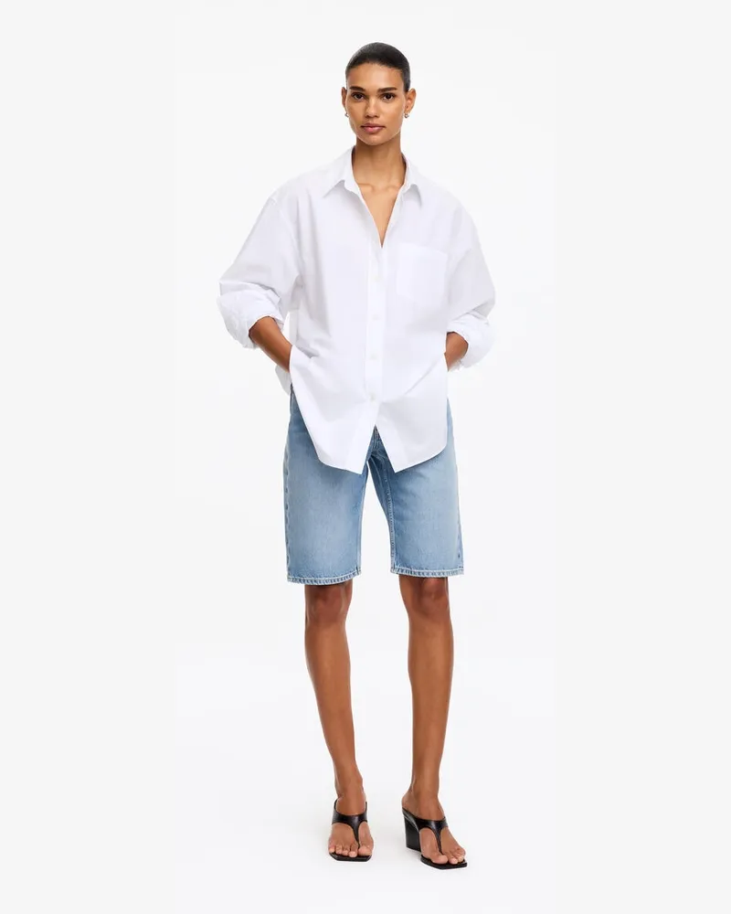 Arket Schmal Geschnittene Jeansshorts -Blau Blau