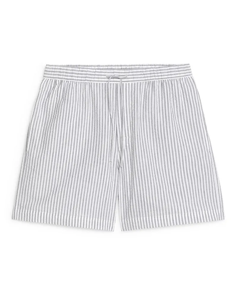 Arket Seersucker-Shorts - Grau|Mehrfarbig|Weiß Grau