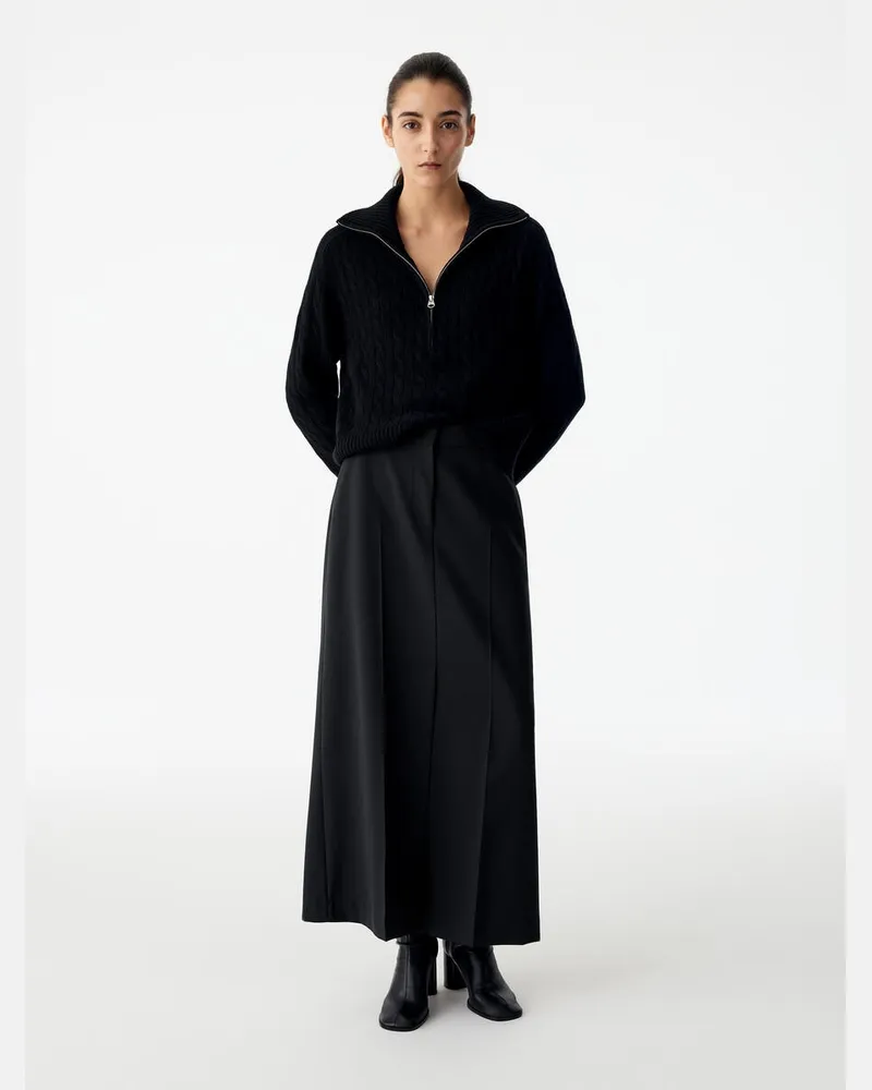 Arket Langer Eleganter Rock -Schwarz Schwarz