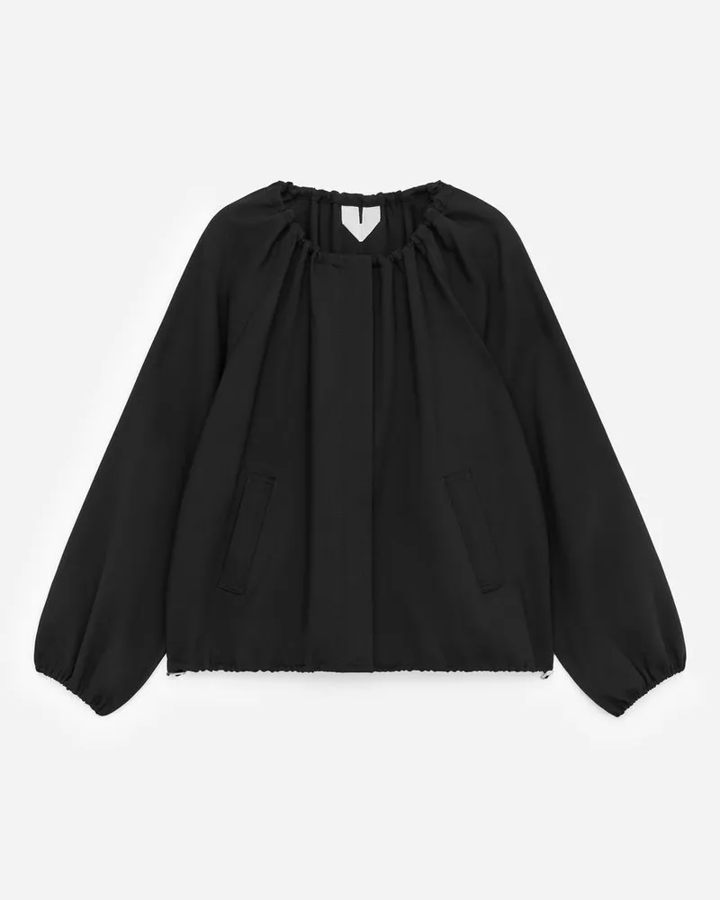 Arket Jacke Mit Bubble-Saum -Schwarz Schwarz