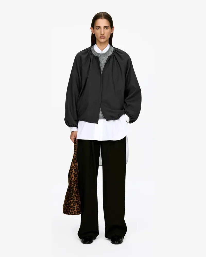 Arket Jacke Mit Bubble-Saum -Schwarz Schwarz