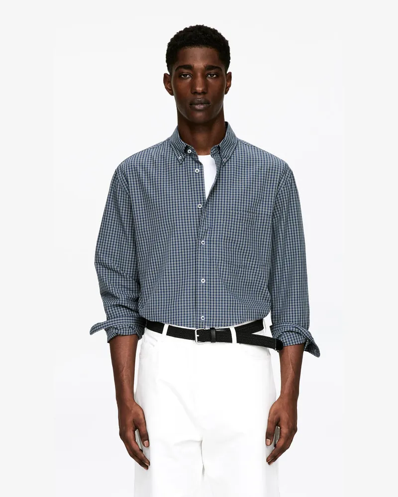 Arket Lockeres Baumwollhemd -Blau Blau