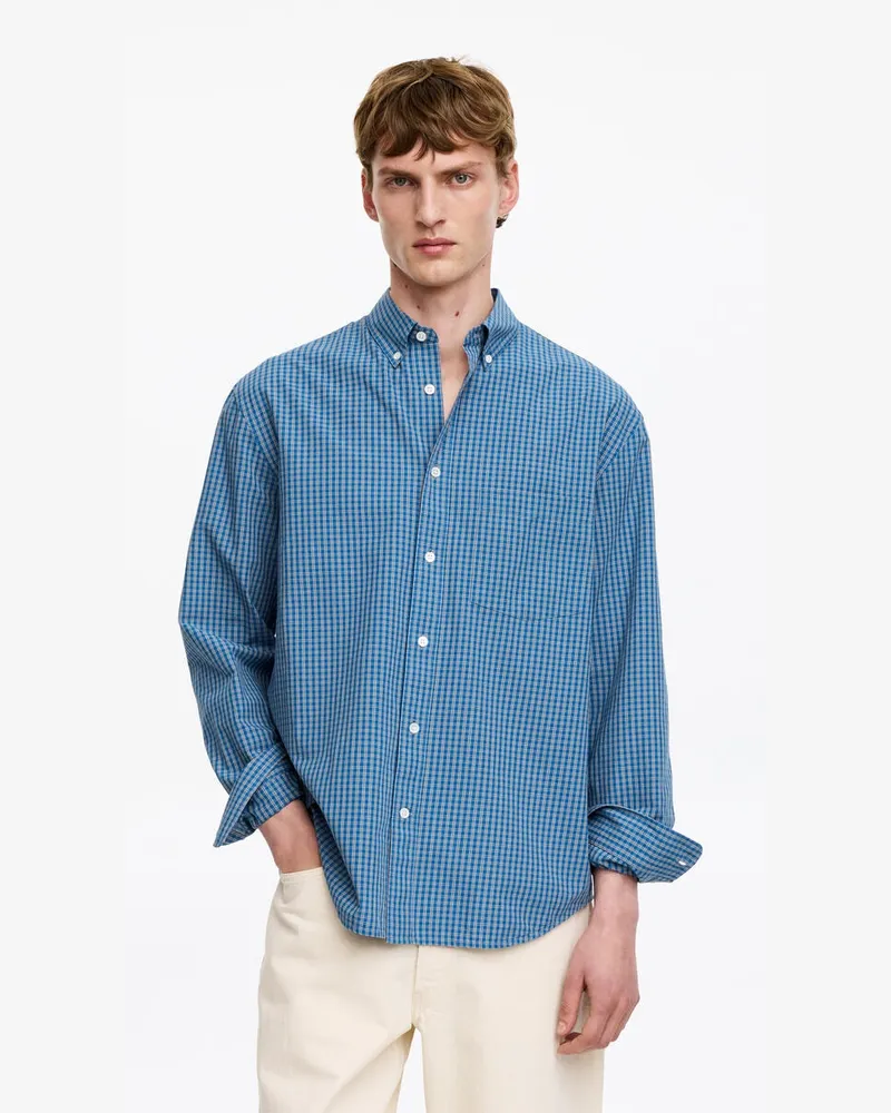Arket Lockeres Baumwollhemd -Blau Blau