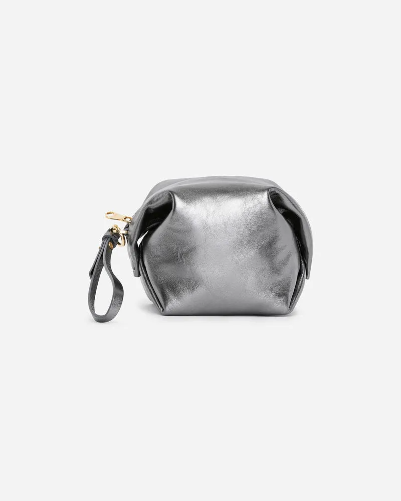 Arket Kleine Ledertasche - Silberfarben Silber