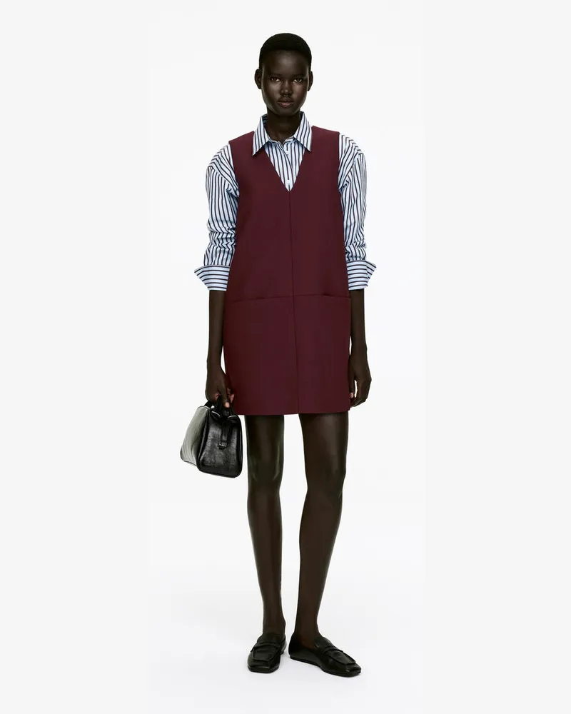Arket Kleid Aus Wollmischung -Rot Rot