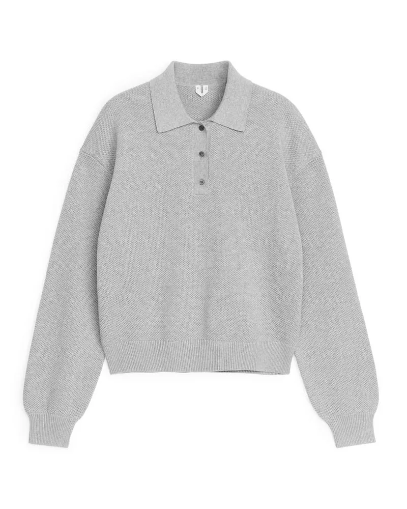 Arket Poloshirt Aus Baumwolle - Grau Grau