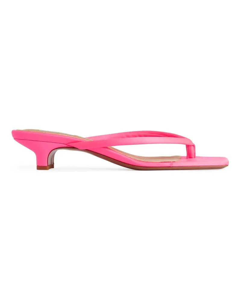 Arket Pantoletten Aus Satin - Rosa Rosa