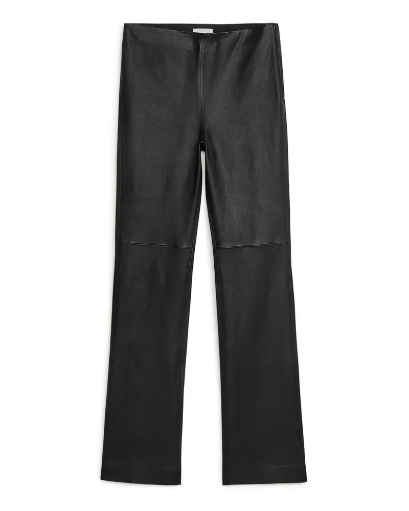 Arket Stretch-Lederhose Schwarz