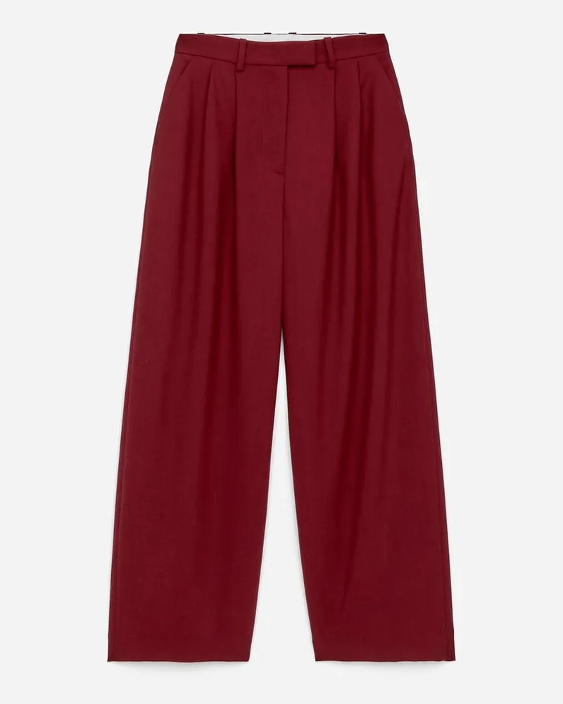Arket Bundfaltenhose Aus Wolle -Rot Rot