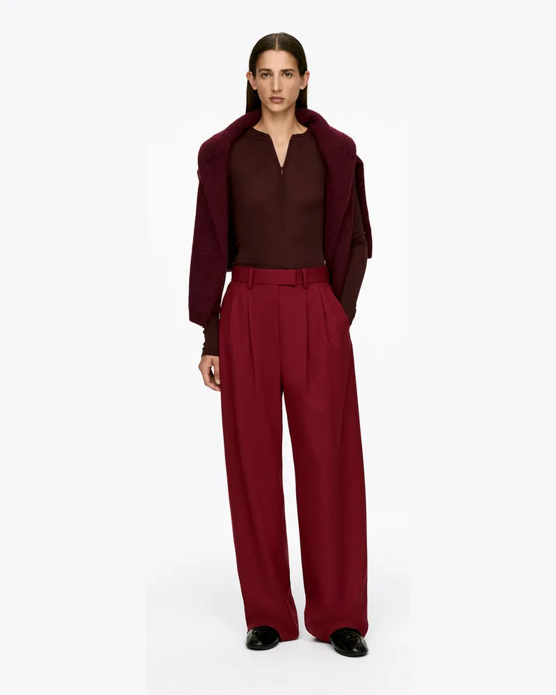 Arket Bundfaltenhose Aus Wolle -Rot Rot