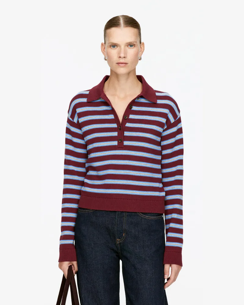 Arket Gestricktes Poloshirt -Blau Blau