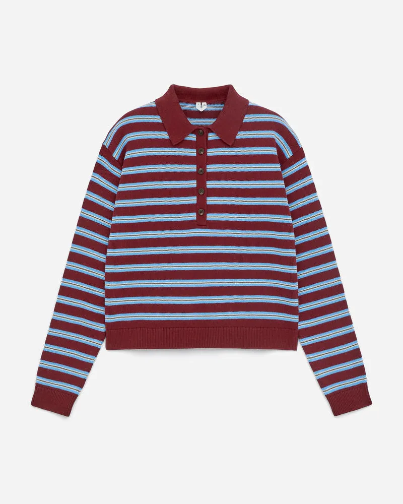 Arket Gestricktes Poloshirt -Blau Blau