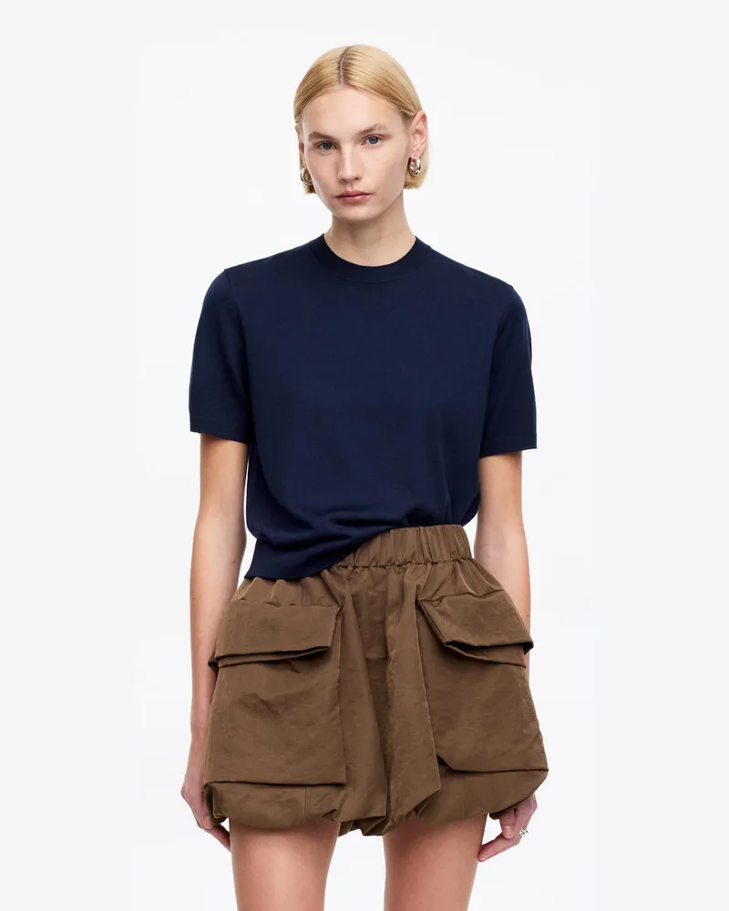 Arket Gestricktes T-Shirt Aus Merinowolle -Blau Blau