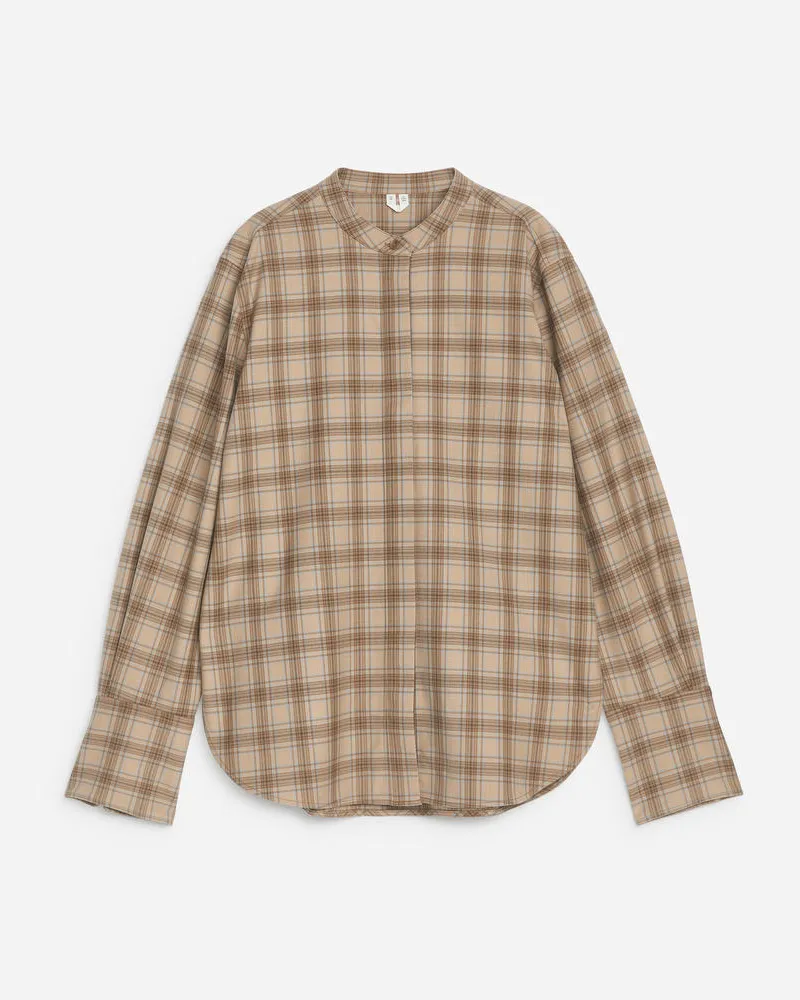 Arket Hemd Mit Stehkragen -Beige Beige