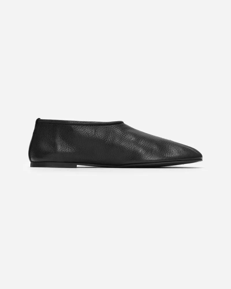 Arket Lederballerina -Schwarz Schwarz