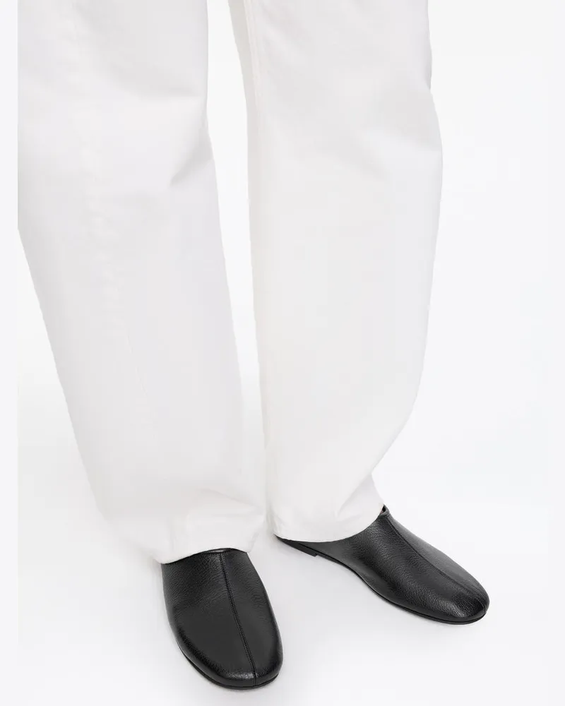 Arket Hochgeschlossener Lederballerina -Schwarz Schwarz