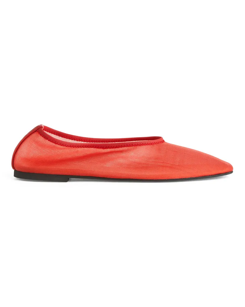 Arket Mesh-Ballerinas Rot