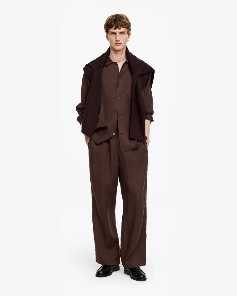 Arket Lockere Leinenhose -Braun Braun