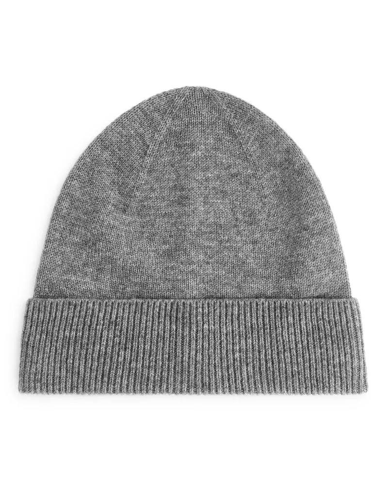 Arket Beanie Aus Merinowolle - Grau Graumeliert