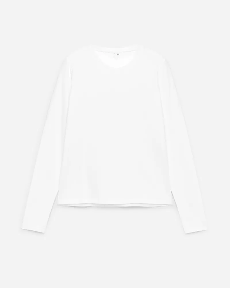 Arket Schmales Langarmshirt -Weiß Weiß