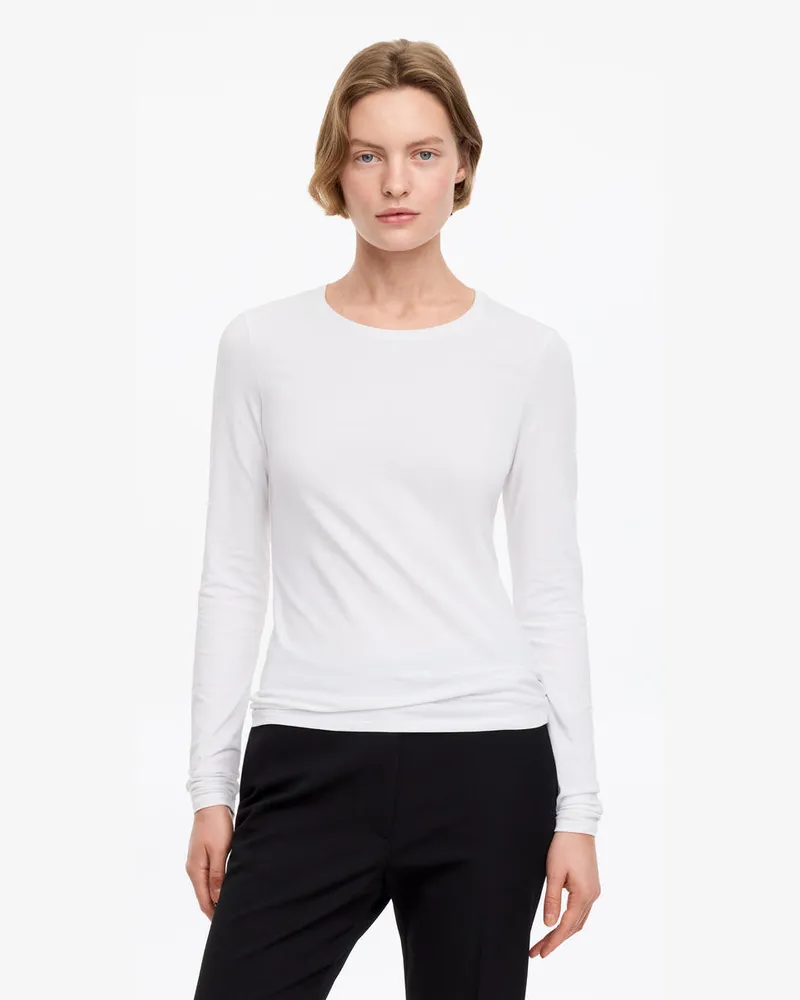Arket Schmales Langarmshirt -Weiß Weiß