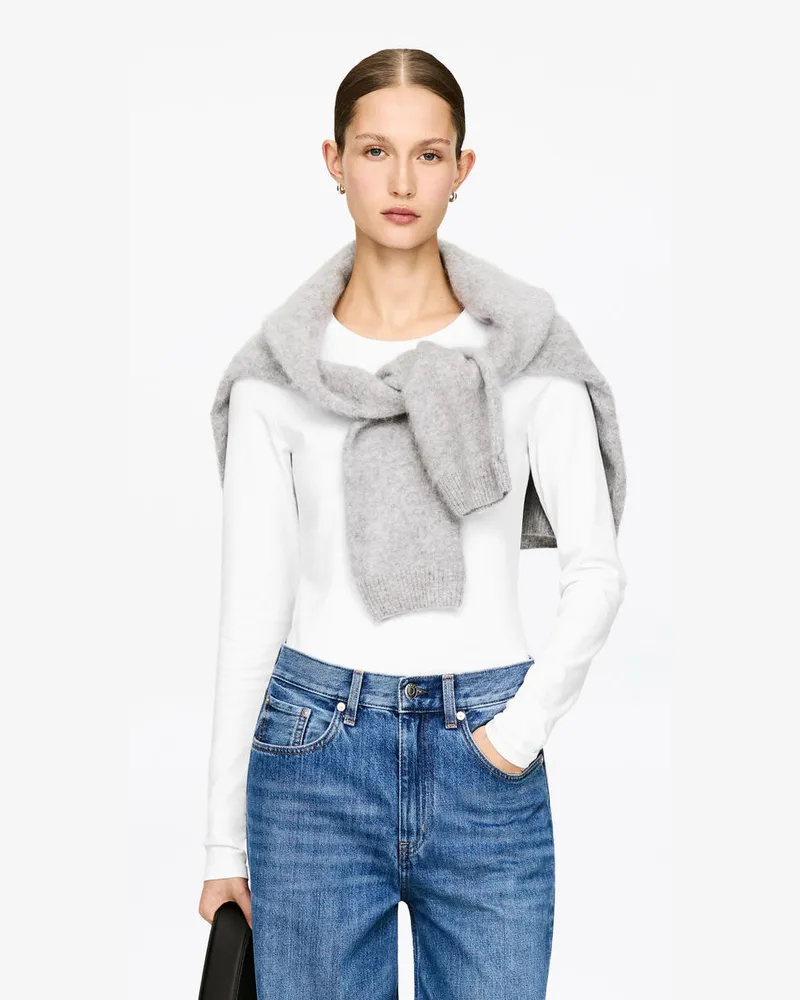 Arket Langarmshirt Aus Stretch-Baumwolle -Weiß Weiß