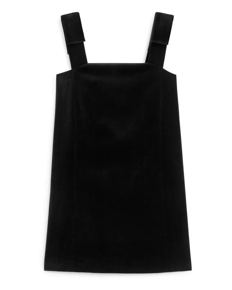 Arket Minikleid Aus Samt - Schwarz Schwarz