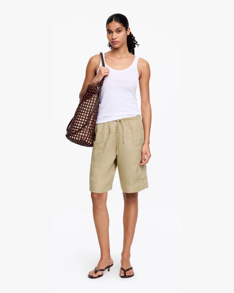 Arket Leinen-Shorts -Grün Grün