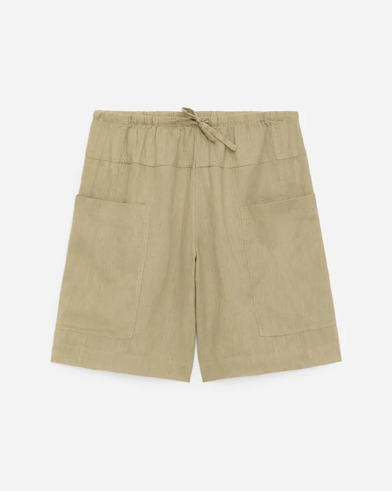 Arket Leinen-Shorts -Grün Grün