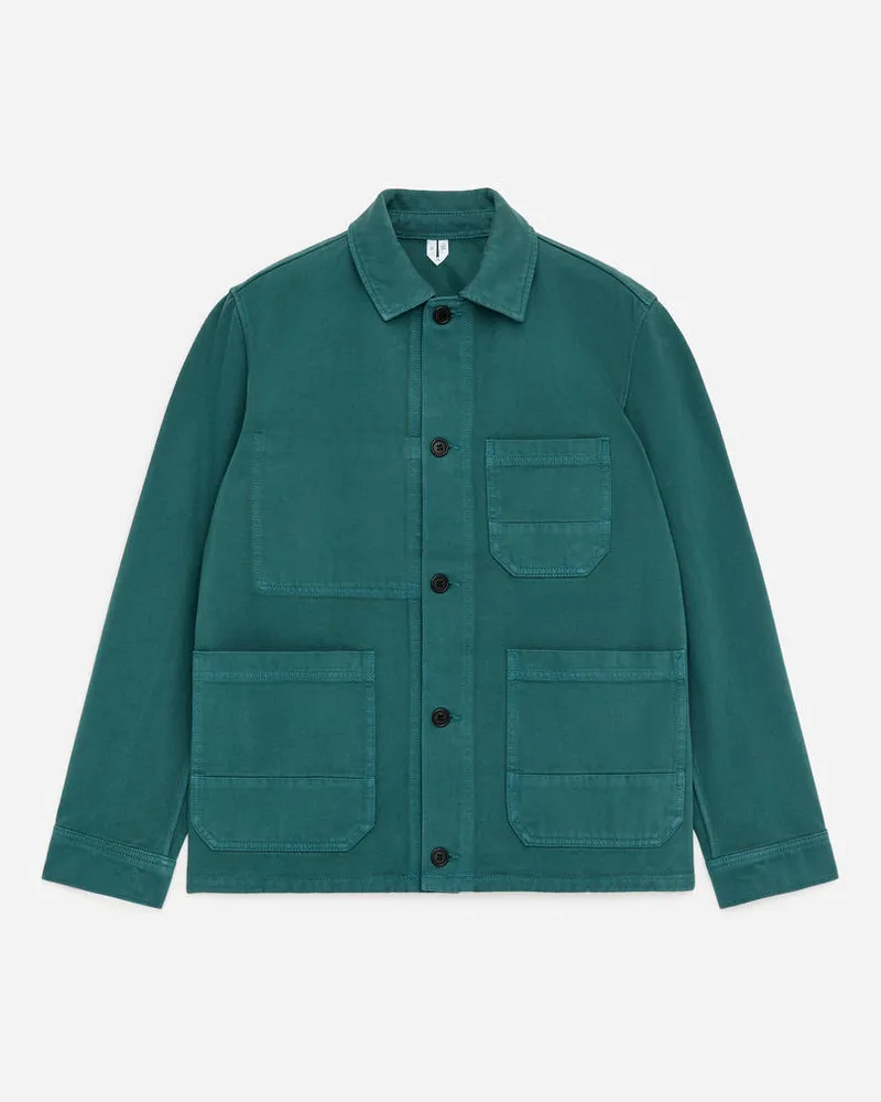 Arket Overdyed-Overshirt Aus Twill -Grün Grün