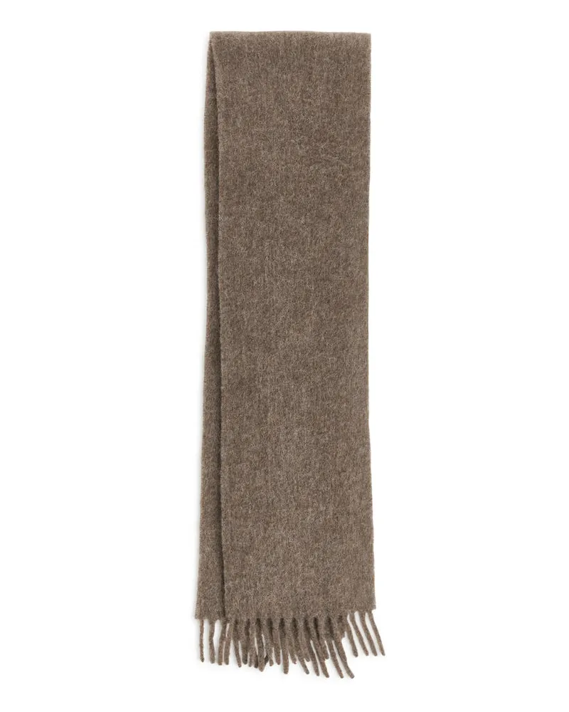 Arket Schal Aus Alpakawollmischung - Braun Graubraun